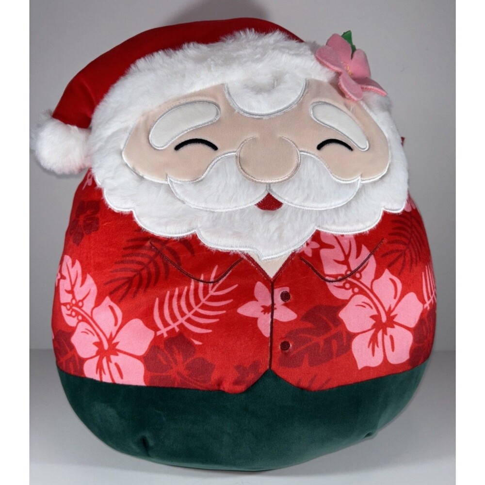Squishmallows Original Nick The Santa Claus in Red Hawaiian Shirt 14" NWT